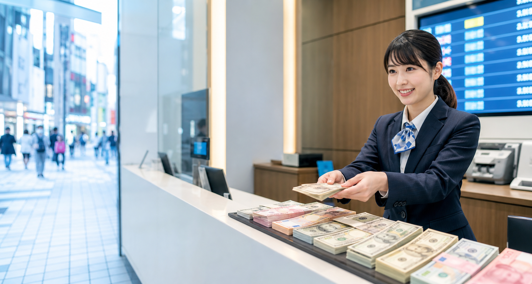 外貨両替カウンター